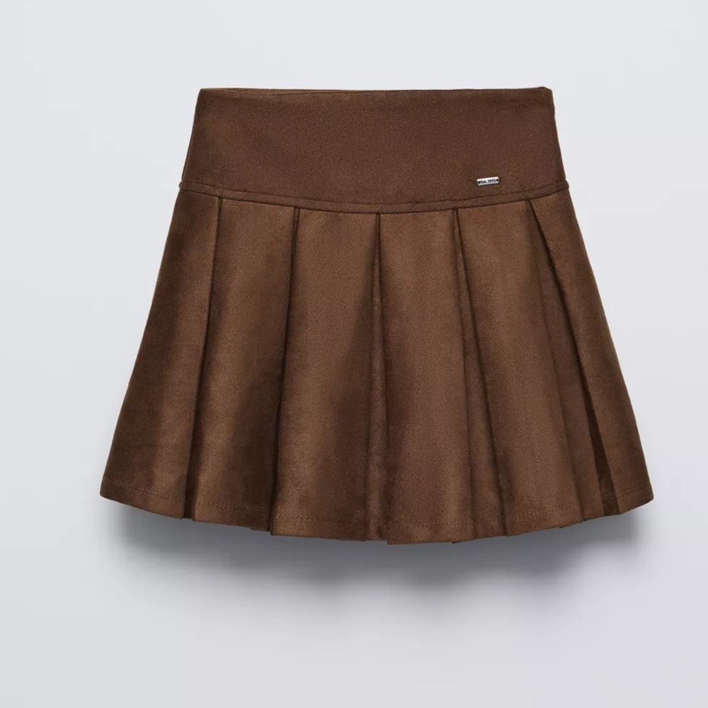 Brown Pleated girls Zara  Skirt